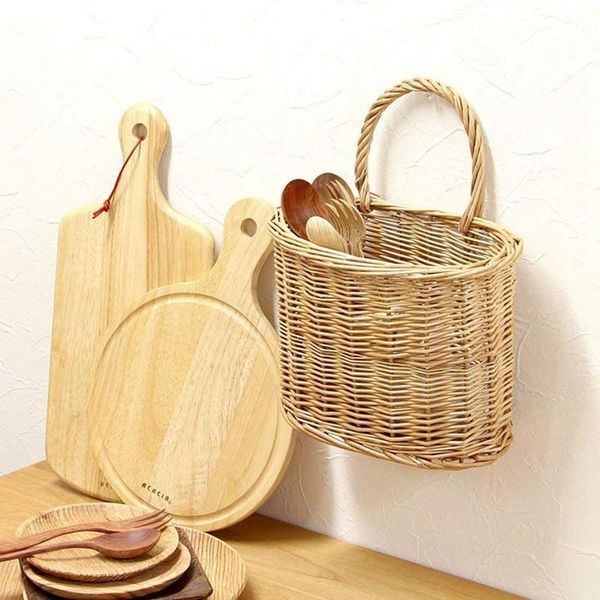 

handmade wicker basket rattan english country style picnic shopping storage bread drawers