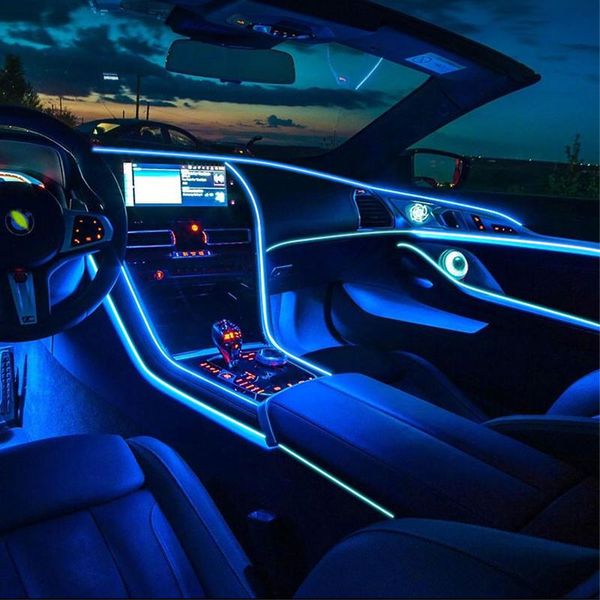 

emergency lights 1m/2m/3m/5m car interior lighting led strip decoration garland wire rope tube line flexible neon light with cigarette drive