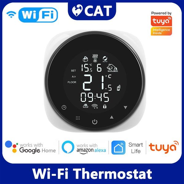 

smart home control tuya wifi circular water underfloor heating system boiler thermostat digital compatible with alexa google