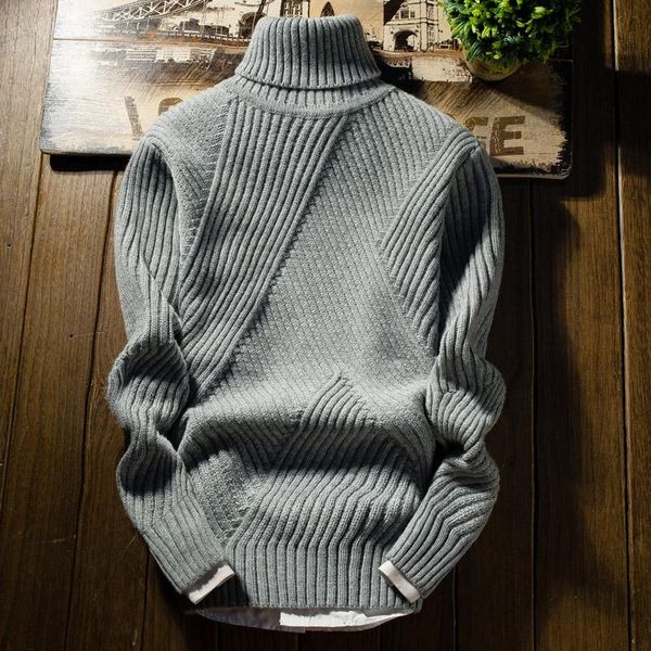 

men's sweaters 2021 winter turtleneck sweater, slim korean personality striped solid color sweater fashion youth elastic pullover, White;black
