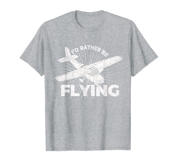 

pilot i'd rather be flying funny airplane aviation t-shirt, White;black