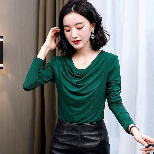 

women's blouses & shirts blouse women mesh long sleeve autumn winter coat blusas mujer de moda, White