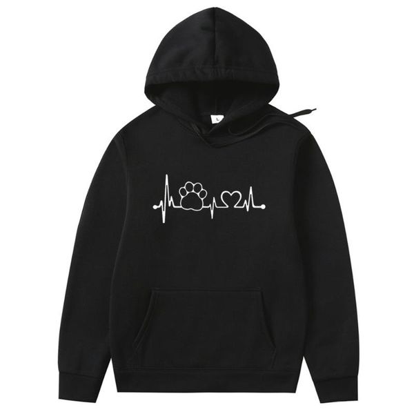 

men's hoodies & sweatshirts harajuku call love footprints men women autumn winter long sleeved sweatshirt pullover sweat capuche homme, Black