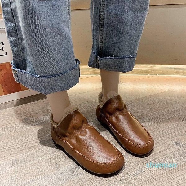 

boots simple black waterproof platform womens 2021 winter warm plush snow woman non slip pu leather ankle