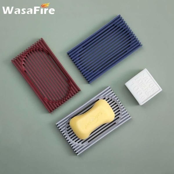 

soap dishes 1pcs creative anti-skidding home silicone flexible bathroom fixtures tray soapbox plate holder