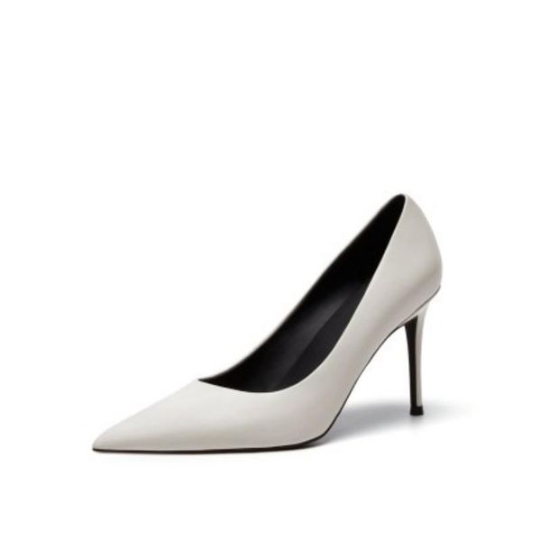 

dress shoes classic women pumps faux leather basic pointed toe office commute 8.5cm thin high heels work ladies, Black
