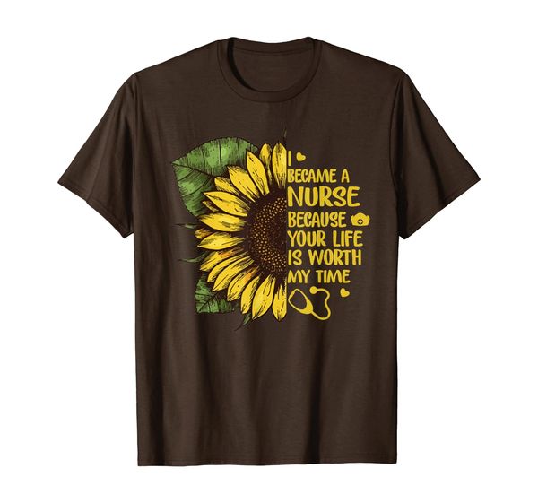 

i became a nurse because your life is worth my time tshirt, White;black