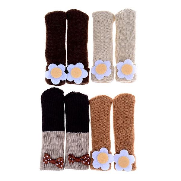 

4pcs flower chair leg socks floor protectors non-slip table legs sleeve sock covers