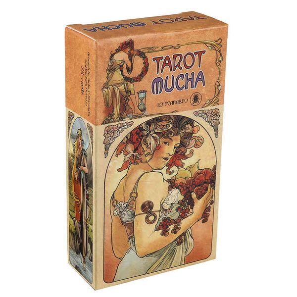 

78 pcs mucha tarot cards deck game for family party board games playing card entertainment gift