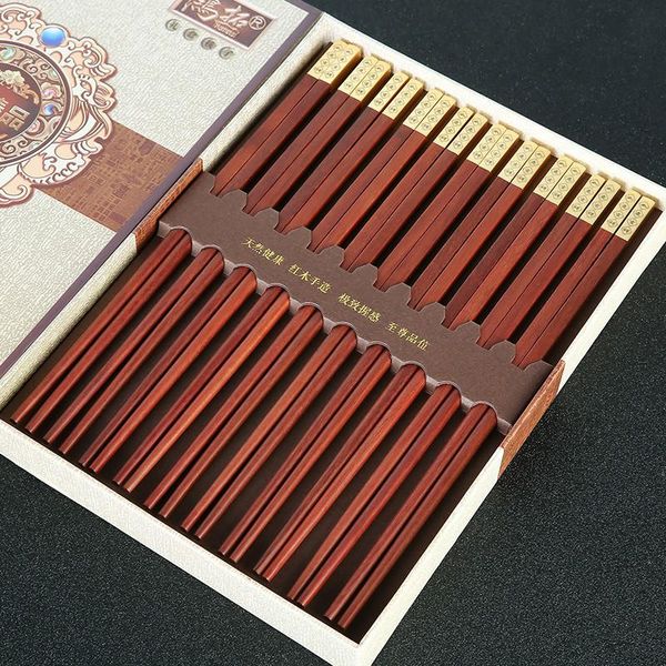 

chopsticks red wood chopsticks, high-grade gift chopsticks. no paint, prevent mildew, 10 pairs.