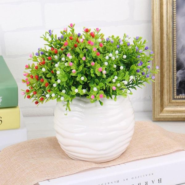 

artificial leaf green plants milan grain plastic fake flowers grass simulation wedding party garden home decoration decorative & wreaths