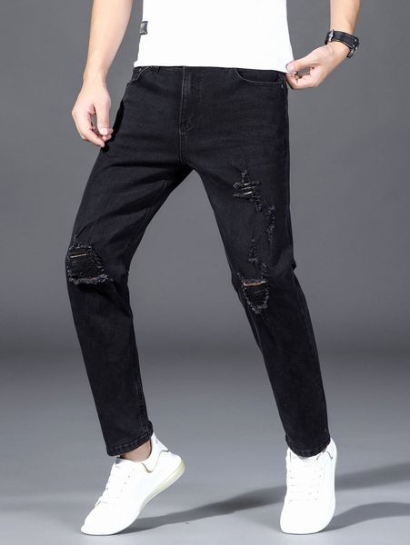 

men ripped slant pocket jeans 84zg#, Blue
