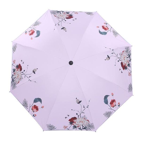 

umbrellas creative folding umbrella sun and uv protection ladies parasol sunny rain dual-purpose rose