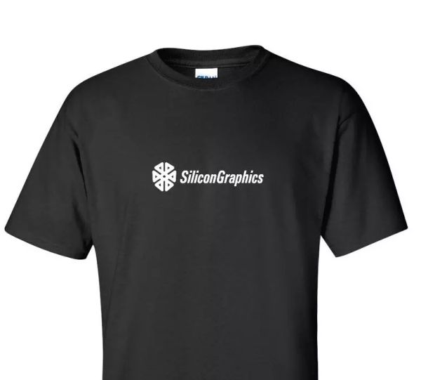 

sgi t-shirt retro logo silicon graphics black white geek tee shirt s-5xl, White;black