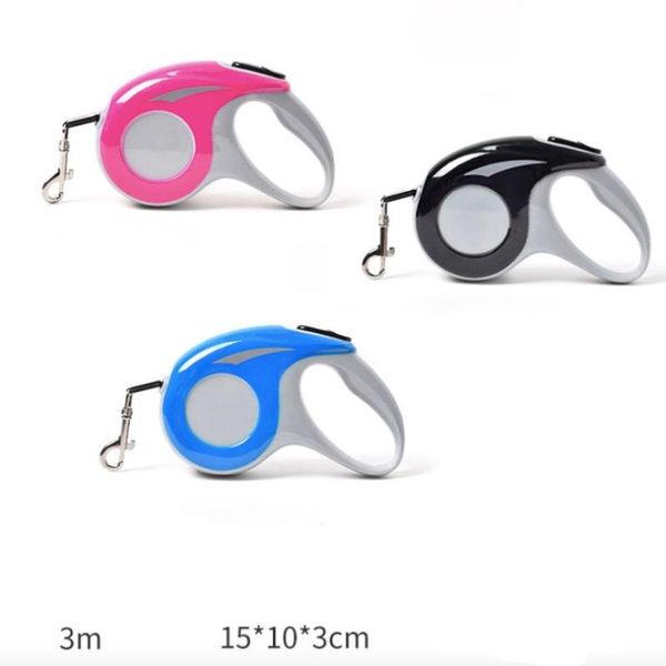 

dog collars & leashes 3m/5m pet leash retractable automatic flexible lead for dogs cat traction rope walk supplies