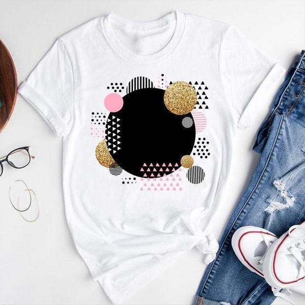 

graphic cartoon 90s trend style womens t shirt fashion print short sleeve summer female clothes tees, White