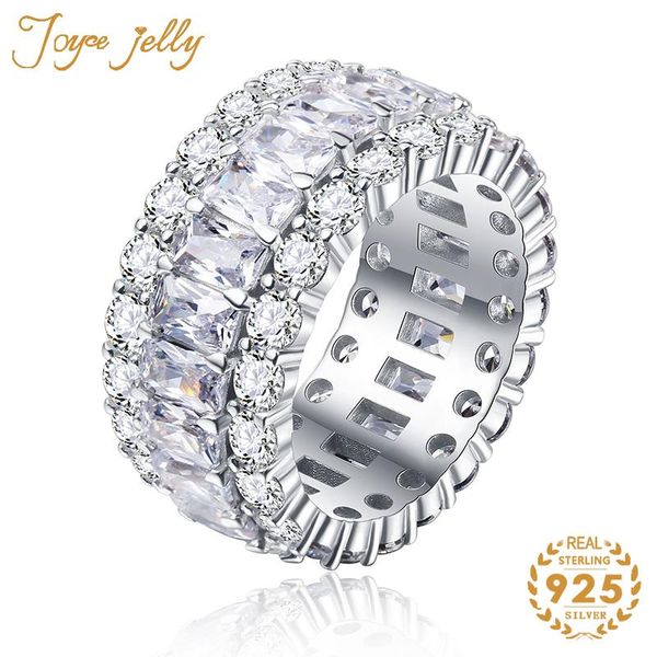

cluster rings joyecejelly women 925 sterling silver ring for colored gemstone jewelry classic round wedding trendy gifts wholesale, Golden;silver