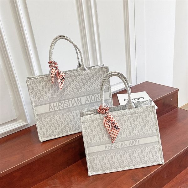 

sale 90% off 2022 new korean version net red same embroidered silk scarf portable big tote fashion simple single shoulder bag shopping batch