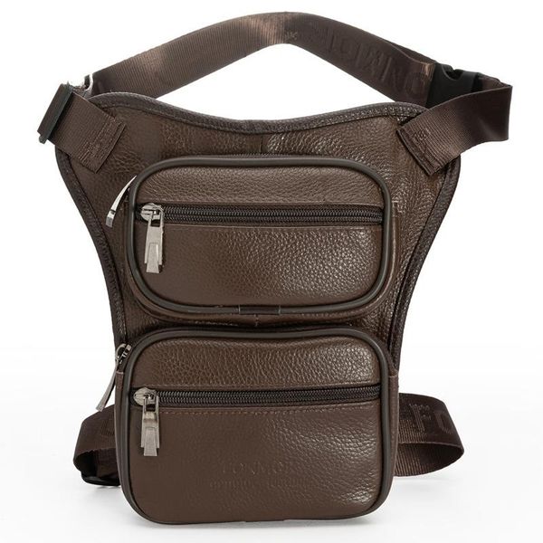

leather leg bag men's waist layer multi functional outdoor bags