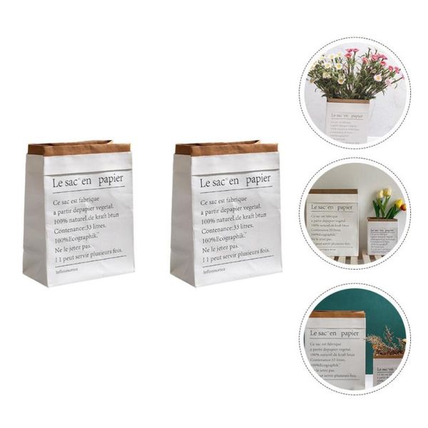 

vases 2pcs creative dried flower holder elegant paper pouch gift packing bag white