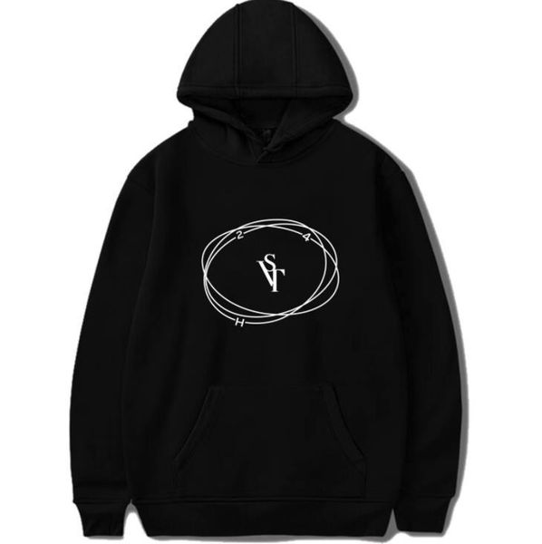 

women's hoodies & sweatshirts k kpop hoodie seventeen mini 24h same logo print fashion fleece pullover loose sweatshirt pul, Black
