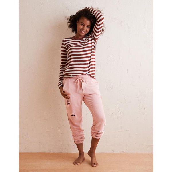 

women's pants & capris 2021 ladies high waist stretch loose pencil trousers women causal elastic solid pink ripped, Black;white