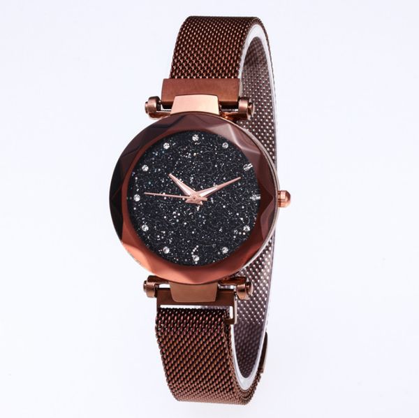 Relógio feminino de quartzo de alta qualidade, céu estrelado, lindo, relógio feminino, fahsion, casual, relógio de pulso3415