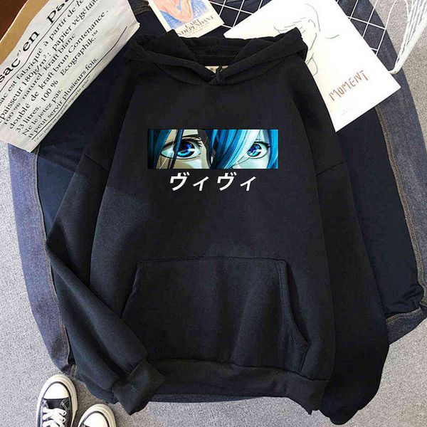 Hot Anime Vivy Fluorite Eye Song Vivy Eye Impresso Hoodies Mulheres 2021 Primavera Outono Moda Streetwear Pullovers Roupas Y0820