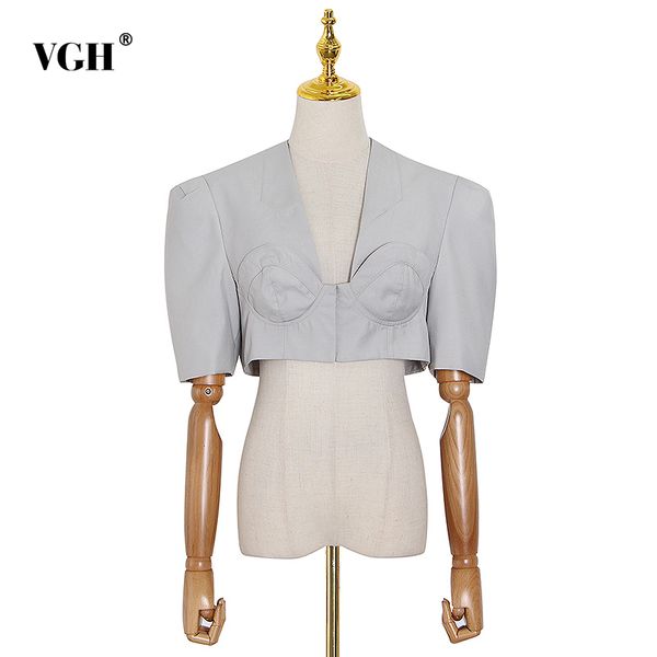 

basic black short female v neck sleeve high waist minimalist blouse fashion clothing tude summer 210507, White