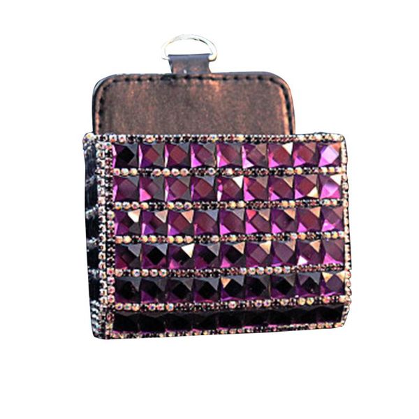 

car organizer keys hanging multifunctional crystal rhinestone storage bag interior trim air vent sundries portable pu leather