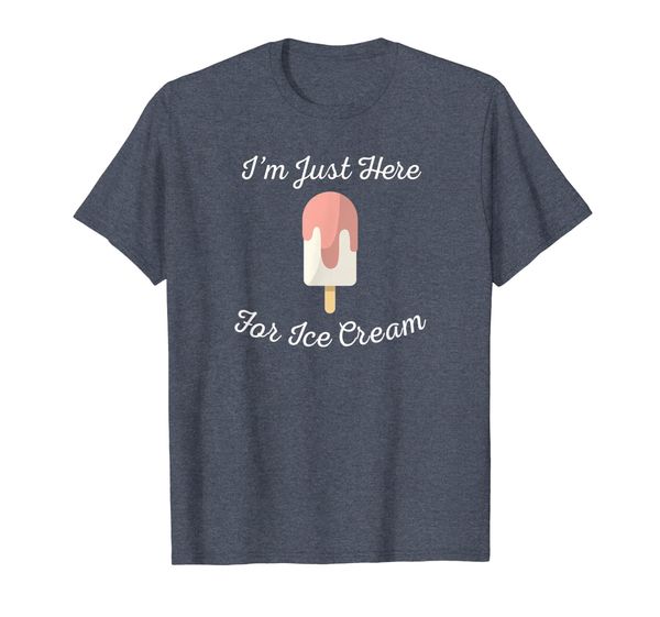 

funny i'm just here for the ice cream t-shirt, White;black