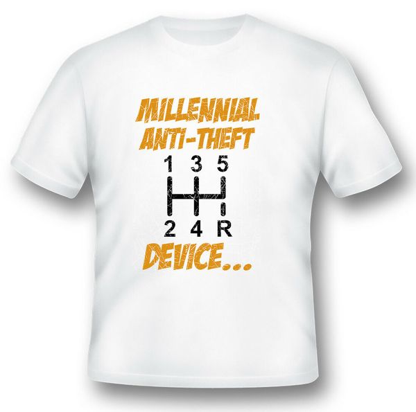 

millennial anti theft device black or white tee funny humor, White;black
