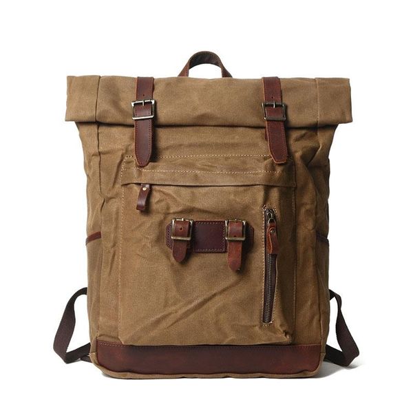 

backpack vzva oil wax rucksack male outdoor mountaineering bag knight motorcycle waterproof breathable army fan travel