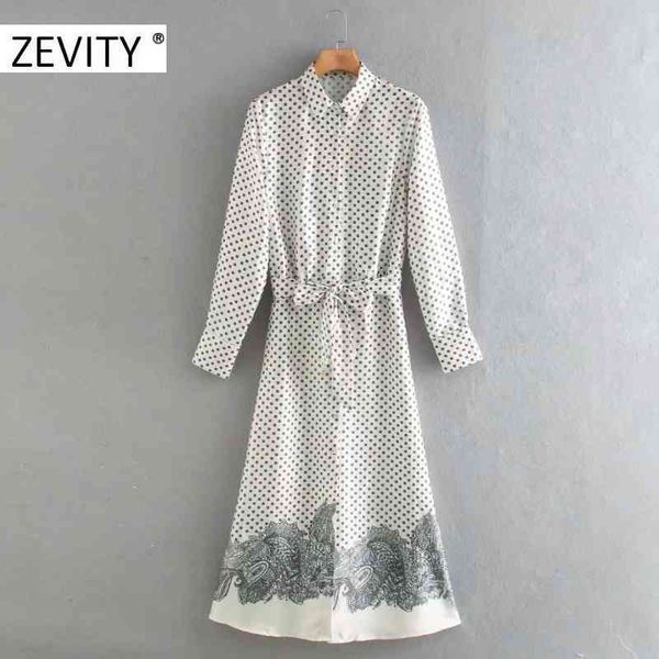 

zevity women vintage patchwork flower print business shirt dress office ladies bow tied sashes vestido a line dresses ds4410 210419, Black;gray