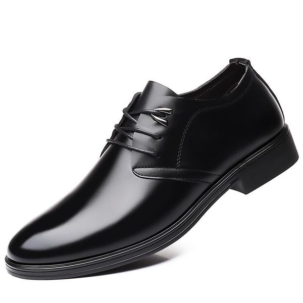 

fashion quality cow leather men's shoes soft man dress extra point toe split, Black