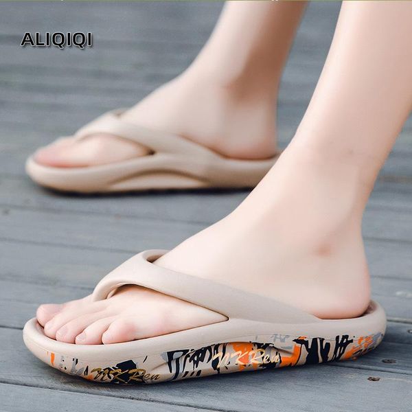 

aliqiqi 2021 beach slippers women summer flip flops men fashion casual rubber shoes ladies indoor prevent slippery sandals, Black