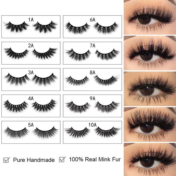 

false eyelashes a pair of handmade with box 3d natural thick curling delicate eye makeup party stage cosmetics
