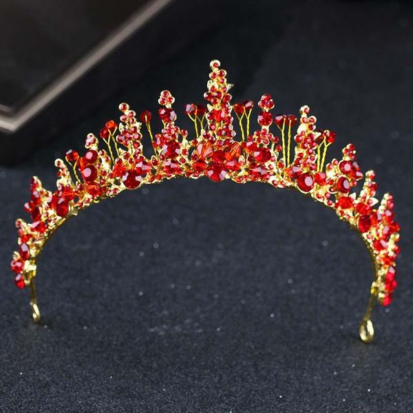 

hair clips & barrettes Â red rhinestone tiara crystal headband crowns accessories bridal wedding wear for women party prom cosplay decoration, Golden;silver