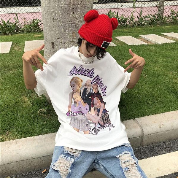 

men's t-shirts black and white stitching pin tooling short sleeve fashion brand loose fried street tees, White;black