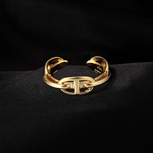 

celi french style korean 925 sterling silver ring personality trendy jewelry fashion gold and silver button ring, Black