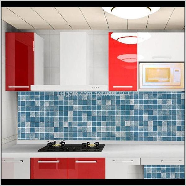 Wallpapers D￩cor Garden Drop Delivery 2021 Diy 5M PVC-Aufkleber Badezimmer wasserdichte selbstklebende Tapete Küchenpapier Mosaikfliesenaufkleber