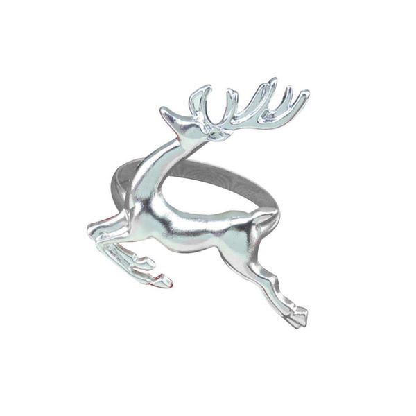 

napkin rings 8 pcs elk deer table decorative ornament for christmas wedding parties everyday use (silver)