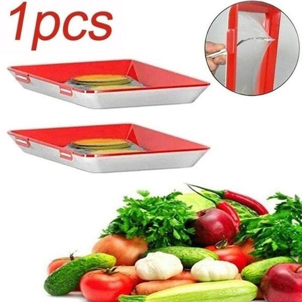 

kitchen storage & organization 1pc creative food fresh tray reusable preservation plate refrigerator organizer container tool