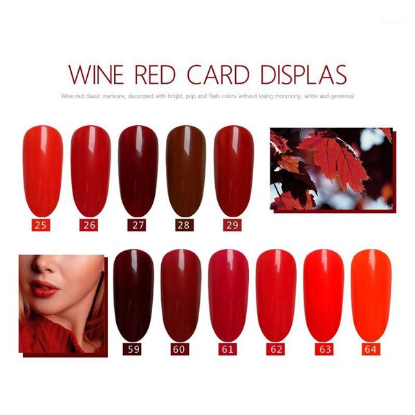 

arrival high-quality primer uv gel nail polish set color soak off long-lasting varnish art manicure wine red series1, Red;pink