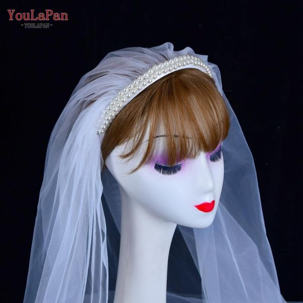 

bridal veils youlapan v58 sell wedding for brides pearls head hoop waltz length veil white ivory 1 tier church, Black
