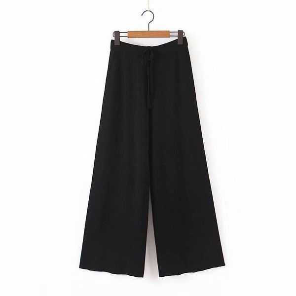 

women's pants & capris in wednesday 8-55-9521 european and american fashion knitted wide-legged, Black;white