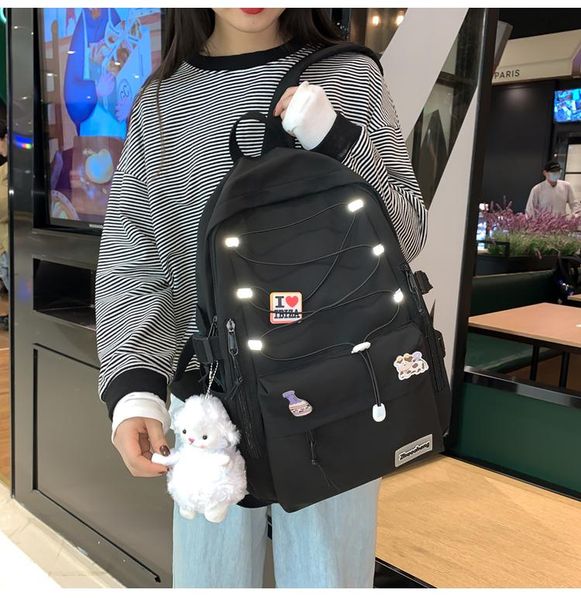 

backpack 3417 schoolbag for middle school students large-capacity ins college style