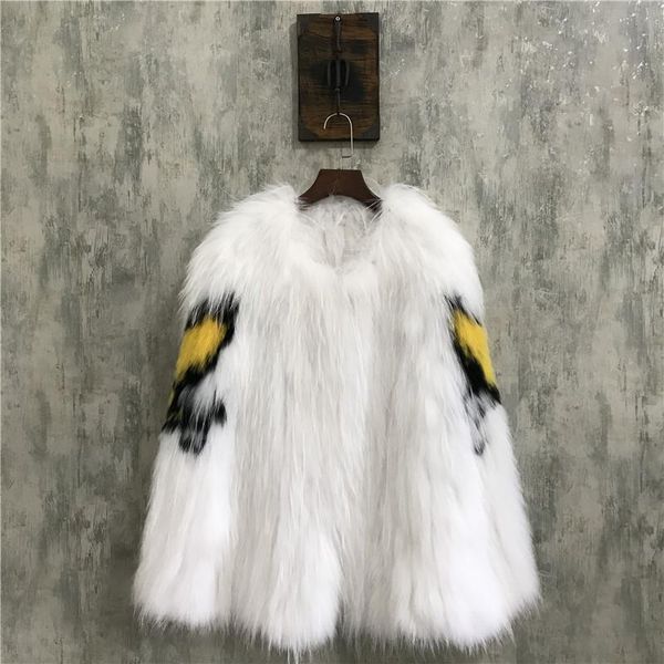 

women's fur & faux 2021 handmade double side woven white raccoon butterfly shawl loose cape real coat winter clothes women coats jacket, Black