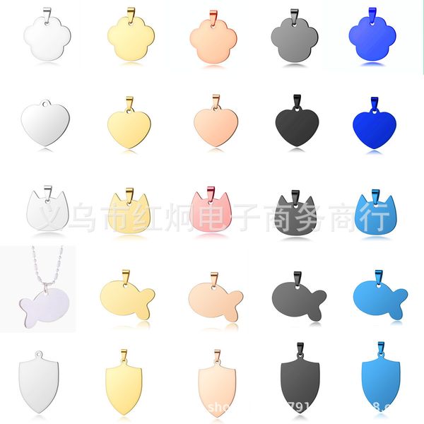 

stainless dog cat claw titanium steel lettering diy pet anti loss tag