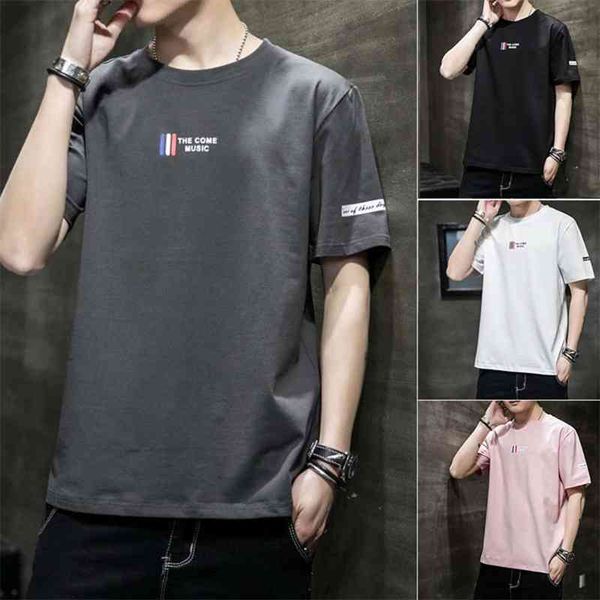 

t-shirts t shirt short brand loose men's t-shirt fashion cotton half sleeve summer clothes kiq3, White;black